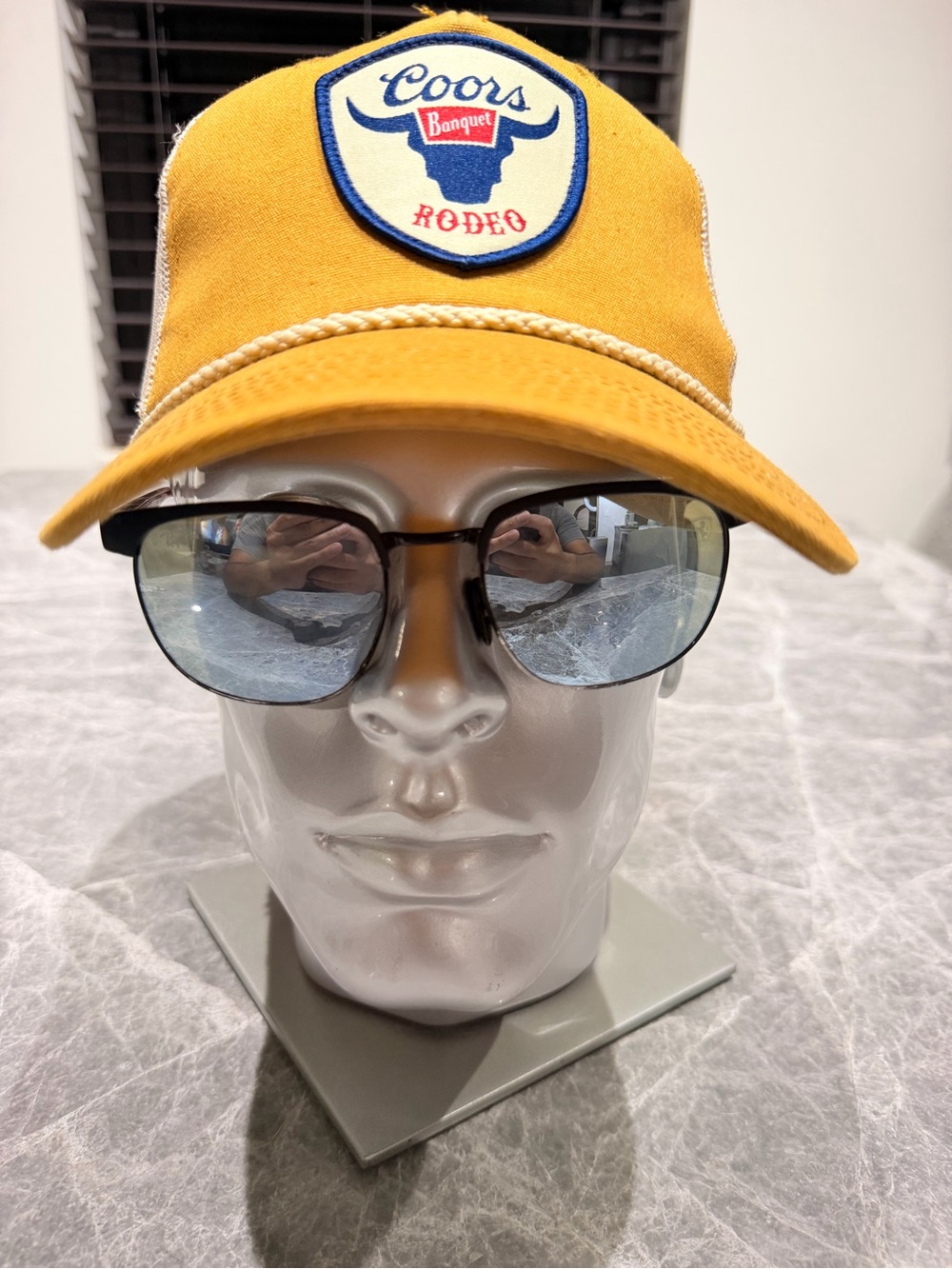 MAD Engine Yellow Coors Banquet Rodeo Patch Trucker Hat